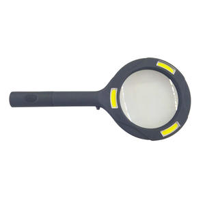 플라스틱 핸드헬드 3개의 COB 라이트가 있는 노인 독서 수리용 3배 HD 유리 확대경 모델 H3L <span class=keywords><strong>80mm</strong></span> 렌즈 직경 - Product Image 5