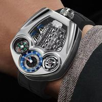 Reloj Deportivo de Lujo para Hombre OEM, Esfera Grande Ahuecada, Resistente al Agua, Movimiento de Cuarzo Transparente, Caja de Acero Inoxidable