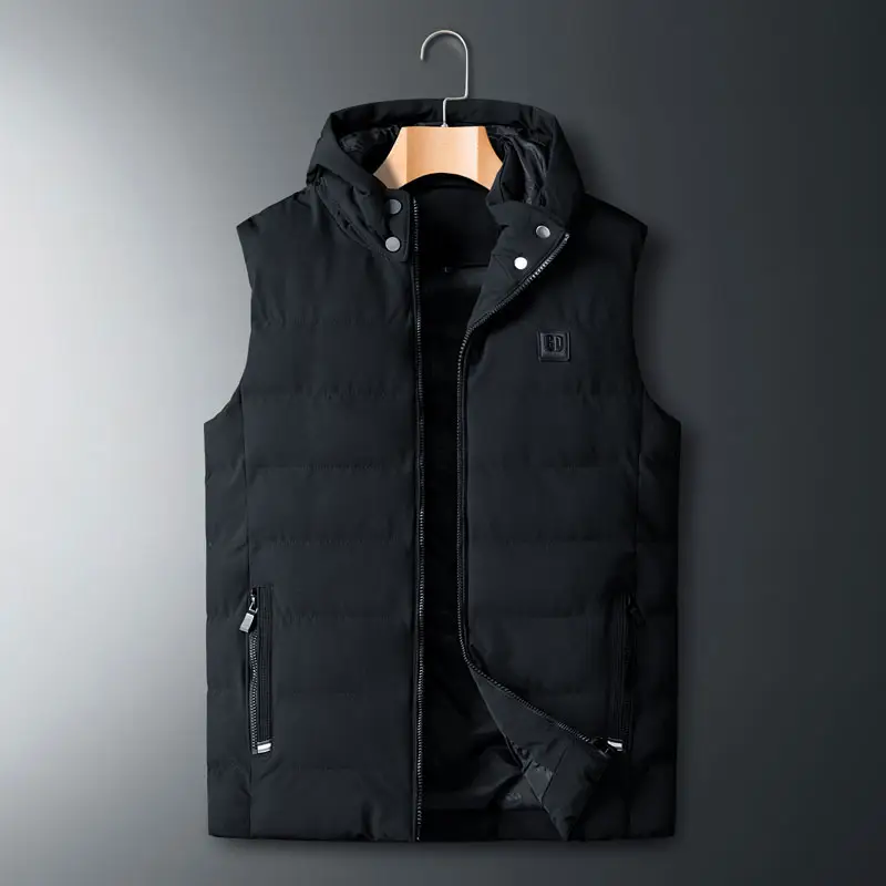 Gilet invernale da uomo con cappuccio piumino senza maniche Gilet attivo Gilet imbottito uomo giacca invernale con cappuccio rimovibile per uomo