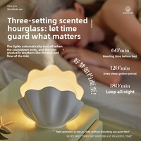 Mini humidificateur portable en forme de coquillage, diffuseur d'arômes USB avec lampe de nuit, brume ultra-silencieuse et abondante pour chambre, bureau, cadeau d'anniversaire