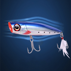 Leurre Popper 95mm/130mm pour la pêche en eau douce et salée (<span class=keywords><strong>carpe</strong></span>, saumon, brochet, morue, bar, marlin) – Appât de surface avec hameçons - Product Image 6