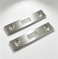 Façade d'amplificateur Hi-Fi en aluminium brossé personnalisée avec trous pour boutons de puissance et de volume, marquage laser, panneau de commande audio