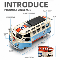 Vente en gros : Modèle réduit 1:24 de camping-car rétro T1 en métal moulé sous pression, avec portes ouvrables, fonction de recul, lumières et sons, pour enfants 3+ ans, unisexe, YZMODEL Window
