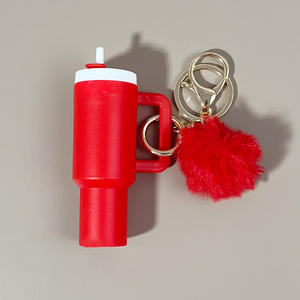 2025 Latest Design PVC Cartoon <b>Mini</b> Cup Keychain Cute Insulated Waterproof Pendant for <b>Backpack</b> Coin Holder - Product Image 5