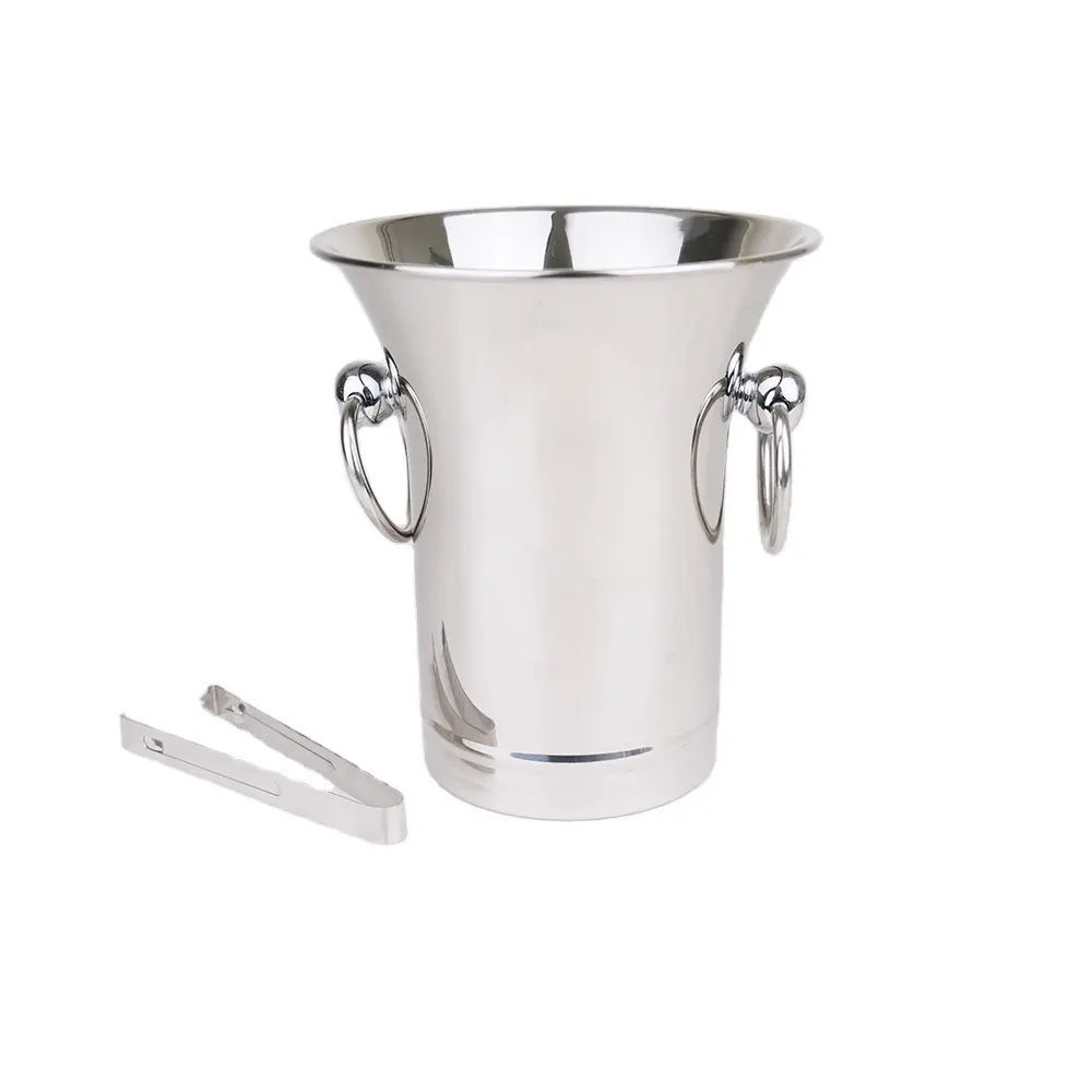 Classically Designed Trumpet Shaped Stainless Steel Ice Bucket for Party Wine Cooling