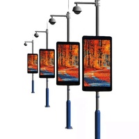 Pantalla LED de Doble Cara P3 P4 con Energía Solar para Poste de Luz, para Publicidad en Calles y Carreteras de Ciudades Inteligentes