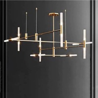 Moderne Lineare Kreuzrohr-Pendelleuchte Schwarzes Metall Acryl LED Hängelampe Mittelgroße Esstisch-Pendelleuchte Wohnzimmer