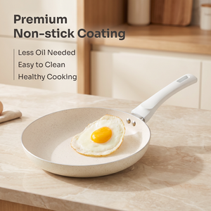 Juego de Ollas de Cocina Antiadherentes de 7 Piezas, de Aleación de Aluminio, con Tapas de Vidrio Blanco y Asas de Baquelita, Ligeras, Precio de Fábrica - Product Image 4