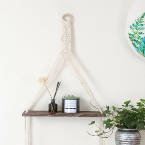 Tùy Chỉnh Thủ Công Treo Tường Thông Tự Nhiên Gỗ Treo Tổ Chức Giá Kệ Tam Giác Bằng Gỗ Nổi Kệ Với Chuỗi - Product Image 5