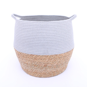 Panier de rangement pliable en corde et coton, nouveau, extra large, respectueux de l'environnement, boîte de rangement tissée, jouets à linge et articles divers, pièces - Product Image 1