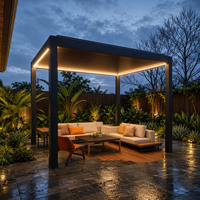 Pergola bioclimatique motorisée intelligente à lames orientables automatiques, couverture en aluminium pour balcon extérieur