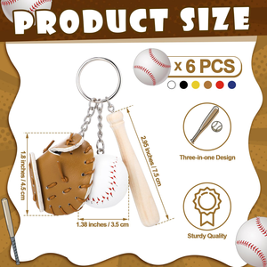 Llavero de Béisbol con Guante y Pelota, con Colgante de Softbol, para Fanáticos del Deporte, Regalos Promocionales, Accesorios para Bolsos - Product Image 2