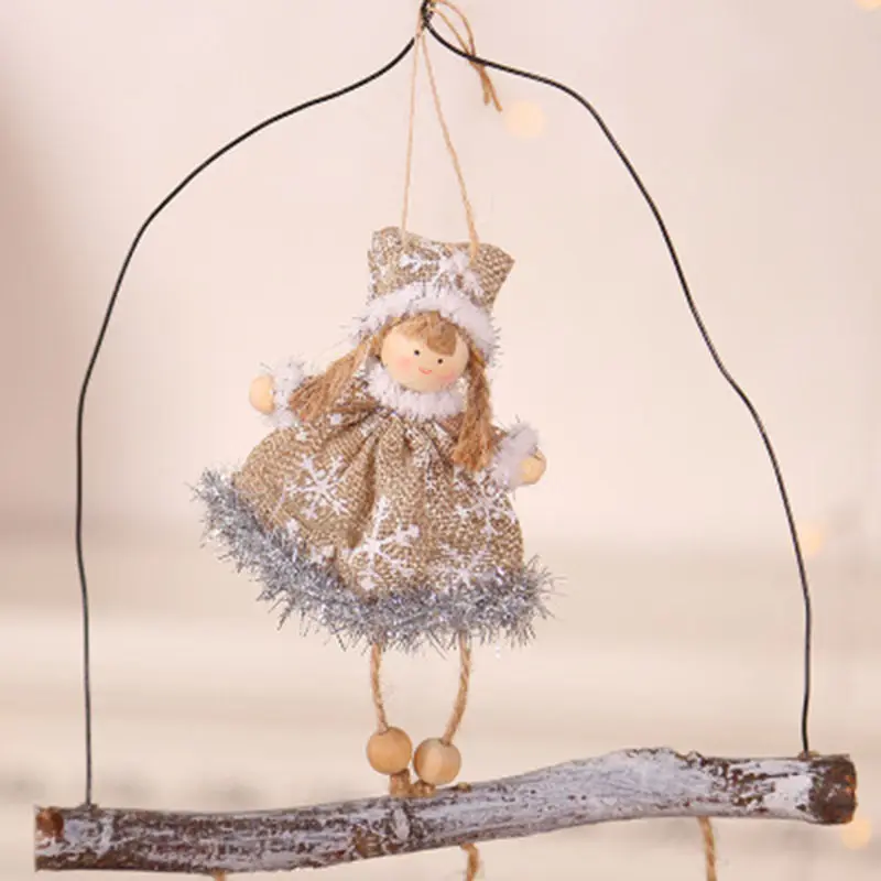 Mery-Colgante de ángel y anciano para decoración de Navidad, adorno de árbol de Navidad para vacaciones, adorno de ángel pequeño, acce