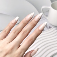 Faux ongles à presser pré-dessinés en ABS pour créateurs, forme amande française, couverture complète, fabricant de marque privée