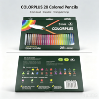 Crayons de couleur effaçables en plastique sans bois de 7,5 pouces, mine de 3 mm, triangulaires, EN71, Lapiz De Color, pour fournitures scolaires, dessin pour enfants