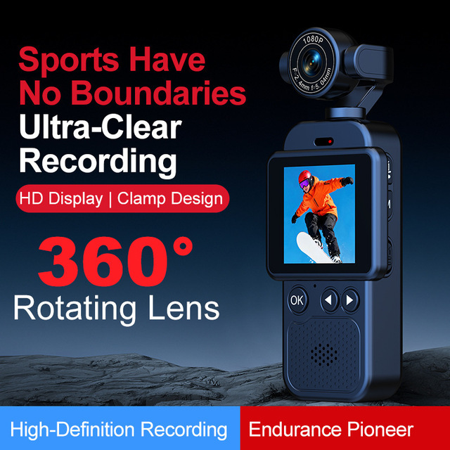 New Handheld Sports Camera 360-degree Panoramic CMOS Sensor Cycling Recorder Wearable Chest Anti-shake WIFI Transmission 1.54