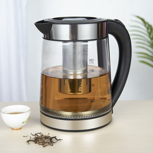 1.7L Cordless Glass <strong>Kettle</strong> with Temperature Control and Tea <strong>Filter</strong> 1800W Blue Indicator Light for Hotel Use - Product Image 1