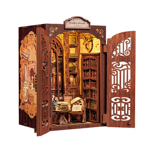 Modèle de porte-livres en bois 3D à faire soi-même - Cadre de librairie hibou, jouet <span class=keywords><strong>d</strong></span>'assemblage artisanal créatif, cadeau anti-stress pour enfants et adultes - Product Image 1