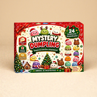 Calendrier de l'Avent de Noël 2026 : Jouets Squishy TPR en forme de Dumpling Mystère, Boîte Surprise Compte à Rebours 24 Jours, Jouet Anti-Stress, Cadeau pour Enfants