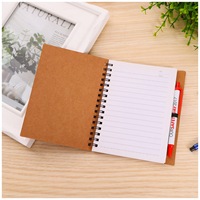 Cuaderno de papel Kraft, libro de bobina con bolígrafo, notas adhesivas, Bloc de notas de hojas sueltas, diario, logotipo personalizado