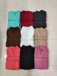 Premium Polyester Cotton Bathrobe Soft Absorbent Quick Dry Plain Solid Color Custom Spa Hotel Bathrobe - Product Image 2