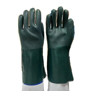 Gants de travail industriels en PVC imperméables, manches longues, antidérapants, résistants à l'huile, compatibles avec les écrans tactiles, utilisation en extérieur, fonction anti-coupure - Product Image 1
