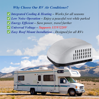 Climatiseur universel 115v 220v pour camping-car, caravane, remorque, camping-car, chauffage et refroidissement sur le toit
