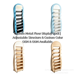 Metal Floor Display <b>Stand</b> With Casters Multi‑Layer Movable Retail Skincare Display Rack - Product Image 5