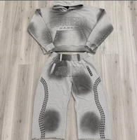 Ensemble de survêtement rétro pour homme style urbain, été, avec rayures sérigraphiées personnalisées, strass, pantalon évasé et fermetures éclair, 100% coton