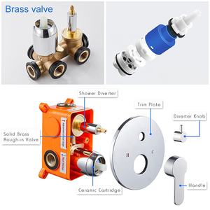 Juego de grifo de <span class=keywords><strong>ducha</strong></span> de lluvia montado en la pared de lujo con <span class=keywords><strong>ducha</strong></span> de mano, acabado cromado, cabezal de <span class=keywords><strong>ducha</strong></span> ajustable de 10 pulgadas y Caño de bañera - Product Image 3