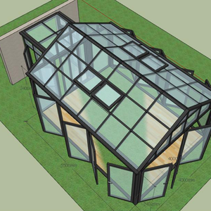 Système de mur Sunrooms En Aluminium Cadre Pignon <span class=keywords><strong>Solarium</strong></span> Avec Verre <span class=keywords><strong>L</strong></span>'allée Quatre Panneau Bi-porte pliante - Product Image 1