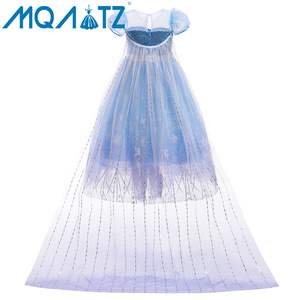 Costume de cosplay <span class=keywords><strong>Elsa</strong></span> <span class=keywords><strong>et</strong></span> Anna <span class=keywords><strong>Reine</strong></span> <span class=keywords><strong>des</strong></span> <span class=keywords><strong>neiges</strong></span> pour filles de 2 à 10 ans, robe élégante pour fête costumée d'Halloween - Product Image 2