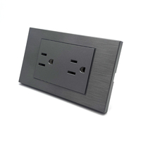 ZSUN American Standard SC32 Pop Plaque brossée en plastique de haute qualité Double prise murale américaine à 3 pôles