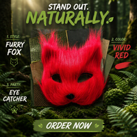 Masque de renard en PVC personnalisé pour Halloween, anniversaire, fête de remise de diplôme, accessoires de déguisement pour l'extérieur