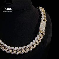 Chaîne gourmette cubaine Miami premium 8 mm à rangée unique, sertie de diamants de laboratoire, pour homme, collier hip-hop en or 9K 10K 14K 18K, bijoux personnalisés