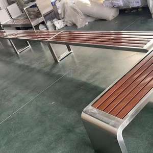 Siège long en aluminium moulé et en plastique recyclé pour parc public, mobilier d'extérieur, sièges de jardin, patio, chaise - Product Image 4