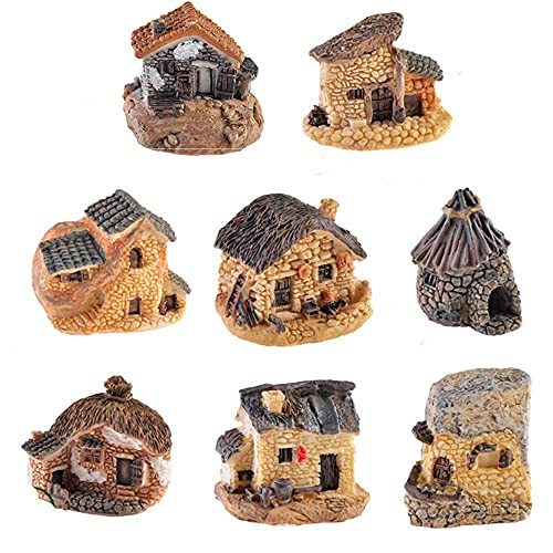 Miniature Gardening Landscape Micro Village Resin Houses DIY Bonsai Terrarium Crafts Desk Ornaments Fairy Christmas Halloween