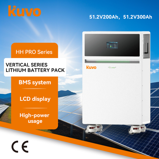 KUVO Vertical Series LiFePO4 Battery Pack 51.2V 280Ah 6000 Cycle Times Solar Energy Storage System CAN Communication Home Use