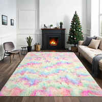 Tapis rectangulaire de luxe pour la décoration de la maison, couleur unie, super doux, moelleux, en fourrure, tapis shaggy fabriqué à la machine