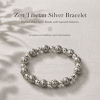 Bracelet en perles de globe en argent tibétain, motif sculpté, bracelet ethnique en perles, bijoux bohèmes faits à la main pour femmes et hommes