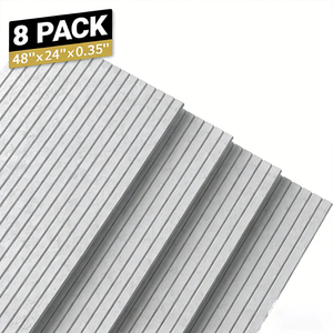 Panneau acoustique mural en feutre auto-adhésif QIANQIAO à effet 3D, design à rayures en grille, pour salle de musique, studio et fond de scène de théâtre - Product Image 1