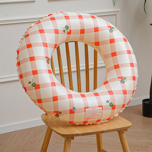 Tanyozhe Inflatable Swimming Ring Checkered Floral Design For Children And Adults Double Airbag Float Water Sport Equipment - Product Image 1