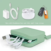 Boîtes de rangement personnalisées Étanche Mini Silicone Professionnel Fermeture Éclair Carré Données Câble Organisateur Coloré Maquillage Boîte
