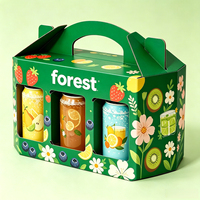 Forest Packing - Paquete de 6 Cajas de Cartón Corrugado para Bebidas con Asa, Caja Cuadrada Ecológica y Reciclable