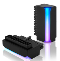 Adaptateur de prise d'ordinateur synchrone ARGB 5V carte mère alimentation ATX 24P rotation 90 degrés connecteur tête de direction