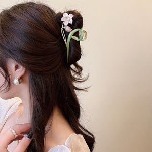 Mode femmes requin épingle à cheveux goutte à goutte huile lys fleur alliage cheveux griffes filles dos tête <span class=keywords><strong>queue</strong></span> <span class=keywords><strong>de</strong></span> <span class=keywords><strong>cheval</strong></span> mâchoire Clips - Product Image 6