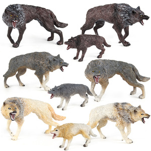 Modellino di animale selvatico per la simulazione dell'intelligenza cognitiva dei bambini Xinhen, giocattoli con figurine di lupo maschio, lupo femmina e cucciolo - Product Image 3