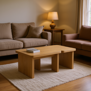 Oak <b>Coffee</b> <b>Table</b> <b>Rectangle</b> Detachable 47.24x23.62 Inch Farmhouse Style Living Room Furniture - Product Image 2