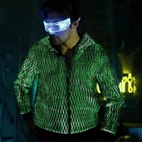 Doudoune lumineuse en fibre optique, 2022, Offre Spéciale LED, contrôle par application, éclairage rvb, vêtements lumineux, mode chaude, fête, vestes rembourrées