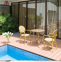 Chaise en rotin en osier moderne, tissage en résine PE fait à la main, mobilier d'extérieur, fauteuil de jardin, de salle à manger pour cybercafé, hôtel, vente en gros